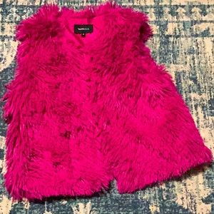 Pink vest with fuzz girls